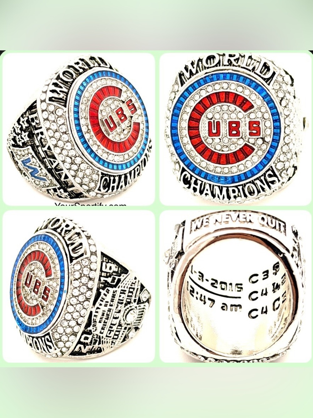 MLB Bryant / 2016 Chicago Cubs World Series Championship Ring